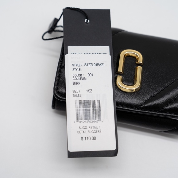 Marc Jacobs Black the Glam Shot Key Case Leather Gold - Picture 8 of 8